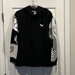 PINK Victoria's Secret Black and Gray Women's Hoodie